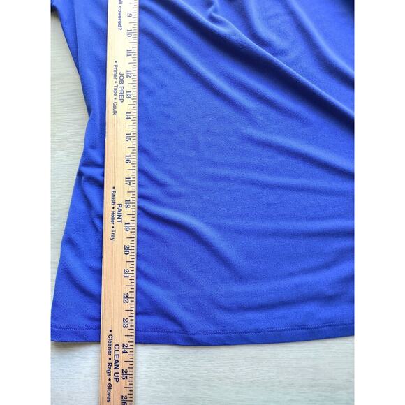 TOP/BLOUSE-INC INTERNATIONAL CONCEPTS-Royal Blue-3/4 Sleeves-Decorative Rings-M - Picture 10 of 13